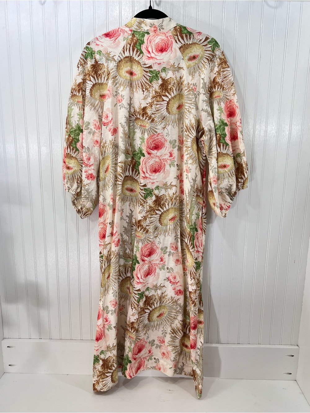 Tuckernuck XL Floral Linen Cotton Shirt Dress Rose Thistle Midi - Picture 2 of 8